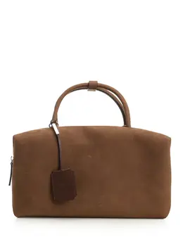 Max Mara-Large Nubuck Leather Satchel Bag Handbags Marrone-Donna 52729645531476