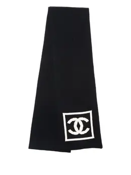 CHANEL Pre-Owned: Чёрный шарф 