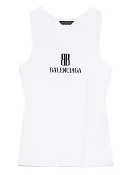 Balenciaga: Белая майка 