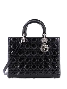 Christian Dior Lady Dior Bag Cannage Quilt Patent Large satchel 32579596