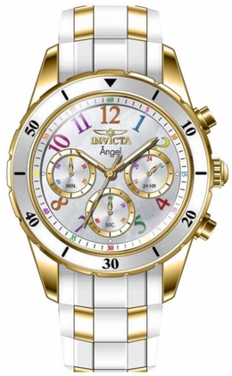 Invicta Angel Chronograph GMT Quartz White Dial Ladies Watch 49801
