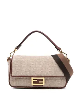Fendi 2000-2010 Zucca Embroidered Canvas Baguette satchel 31778662