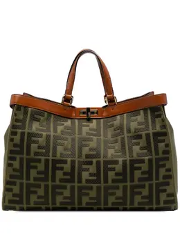 Fendi 2010-2025 Zucca Embroidered Canvas Peekaboo X Tote satchel 32619459