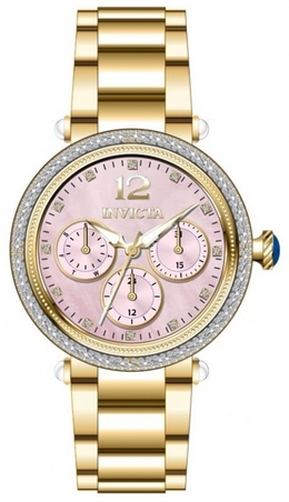 Invicta Bolt Quartz Crystal Pink Dial Ladies Watch 49813