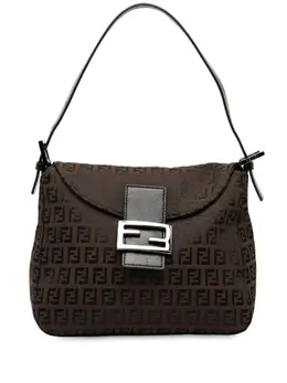 Fendi 2000-2010 Zucchino Canvas Double Flap Mamma shoulder bag 32627578