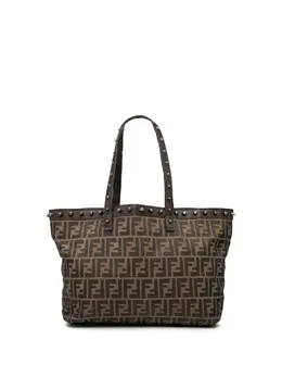 Fendi 2000-2017 Medium Zucca Canvas Studded Roll tote bag 32630901