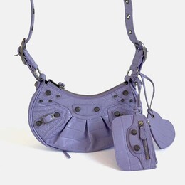 Balenciaga Le Cagole XS Shoulder Bag Crocodile Embossed Calfskin 1242555