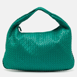 Bottega Veneta Teal Green Intrecciato Leather Veneta Hobo 1241657