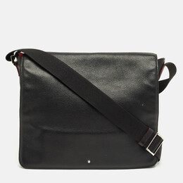 Montblanc Black Leather Meisterstuck Messenger Bag 1235104
