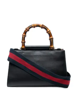 Gucci 2016-2025 Mini Nappa Bamboo Nymphaea Top Handle Bag satchel 32632033