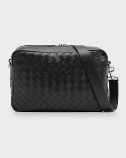 Мужская сумка через плечо Intrecciato среднего размера Bottega Veneta prod263270230 | nero-nero