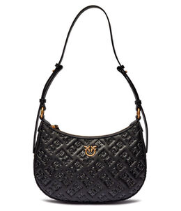 Сумка-хобо кожаная Pinko Half Moon Mini, черный pi245w00004558200os | nero