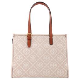 T Monogram Полиэстер Сумка-шоппер, Сумка для покупок, Маленькая женская сумка через плечо слоновая кость белый Tory Burch 147640-254