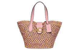 Coach Плетёная соломенная сумка с кожаными вставками ch741-b4vi0