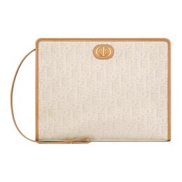 Christian Dior Маленький клатч из хлопка и телячьей кожи 30 Montaigne для женщин светлого золота s2107unyk-m62e