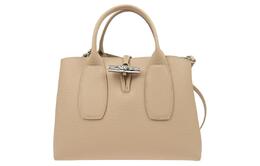 Сумка через плечо Longchamp из кожи розо среднего размера песочного серого цвета 10058hpn414