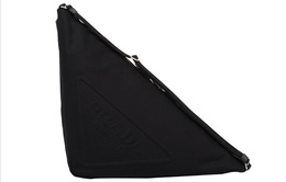 Сумка треугольная холщовая черная Prada 2vy007_010_f0002_v_olo