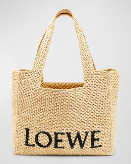Сумка-тоут среднего размера Ibiza Font из коллаборации с Paula’s из рафии Loewe, цвет Natural prod261180267 | natural