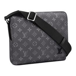 Louis Vuitton Район Эклипс холщовая сумка через плечо с кожаной вставкой мужская черно-серая m44000