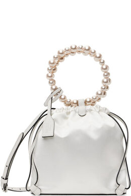 Белая атласная сумка Moschino 17623161 | white/white