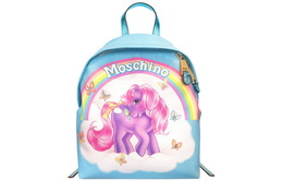 Moschino Полиуретановый рюкзак женский аква-синий 3xa769682611305