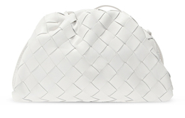 Сумка через плечо из телячьей кожи белая Bottega Veneta 585852vcpp1-9143