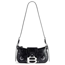 Balenciaga Женская черная сумка через плечо из телячьей кожи 8052602abbz1000