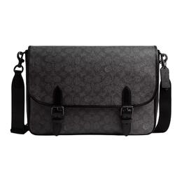 Coach Кожаный курьерский рюкзак с покрытием из холста угольный мужской cah92-chr