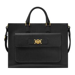 Versace Сумка-портфель из козьей кожи мужская черная 1015282-1a10544-1b00v