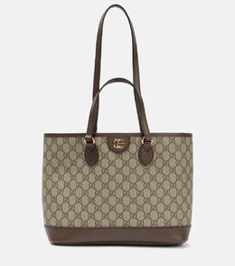 Мини-сумка-тоут ophidia gg с кожаной отделкой Gucci, коричневый p00880734 | brown