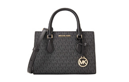 Сумка-тоут Monogram из искусственной кожи с принтом "Трубы" женская черная Michael Kors 35s3g6hs5b-001