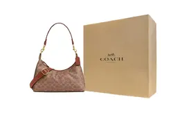 Coach Женская большая сумка через плечо Juliet из прорезиненной ткани с кожаной отделкой карамельного цвета cam23-b4xhg