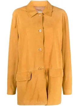 Burberry Pre-Owned: Кожаное пальто 