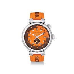 Часы мужские Tambour Street Diver, автоматический, 44 мм, сталь Louis Vuitton, оранжевый qa172a | orange
