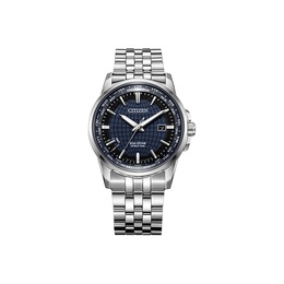 Citizen Часы Ecology Drive Collection Light Powered Quartz Movement Steel Strap Watch Men's Watch Blue Dial BX1001 89L, Blue Dial with Silver Strap bx1001-89l | blue dial with silver strap