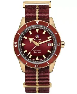 Мужские автоматические часы Swiss Automatic Captain Cook с красным ремешком NATO, 42 мм Rado 12402907 | no color