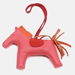 Hermes Pink Leather Rodeo Bag Medium 1243491