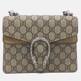Gucci Beige/Brown Coated Canvas Dionysus Shoulder and Crossbody Bag 1243425
