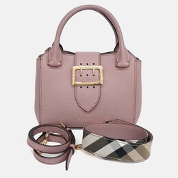 Burberry Pink Leather Grainy Buckle Bag Small 1243272