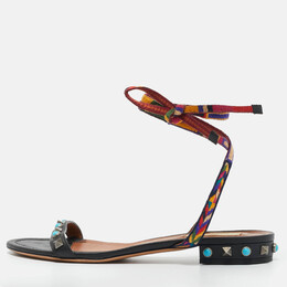 Valentino: Чёрные сандалии  Rockstud