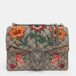 Gucci Beige GG Supreme Canvas Medium Embroidered Dionysus Shoulder Bag 1242875