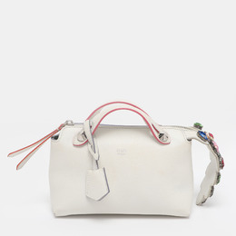 Fendi White Leather Mini By The Way Embellished Crossbody Bag 1242883