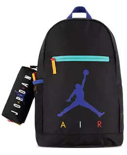 Детский школьный рюкзак Air и пенал, набор из 2 предметов Jordan, черный 19450691 | black/ multi