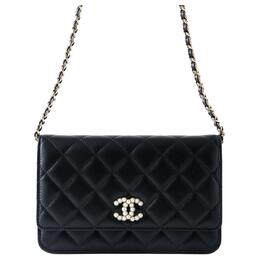 Chanel Женская черная кожаная сумка через плечо WOC Sheepskin ap3807-b15723-94305