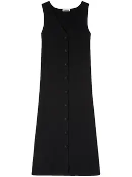 Jil Sander: Платье с v-образным вырезом 