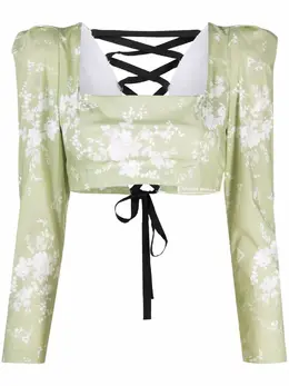 Ulyana Sergeenko: Блуза с растительным принтом 