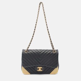 Chanel Rock The Corner Black Leather Flap Shoulder Bag 1236660