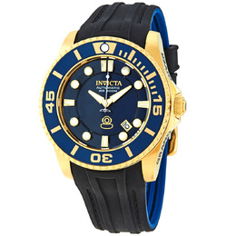 Invicta Pro Diver Automatic Blue Dial Black and Darlk Blue Polyurethane Mens Watch 20203