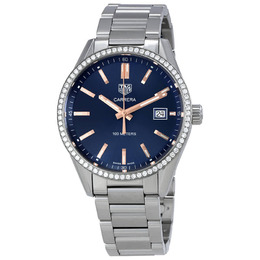 Tag Heuer Carrera Blue Dial Diamond Ladies Watch war1114.ba0601