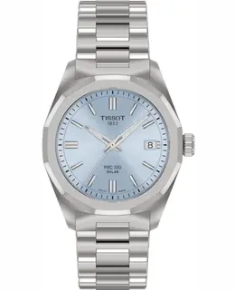 Tissot PRC100 Solar Blue Dial Stainless Steel Women's Watch t151.822.11.351.00